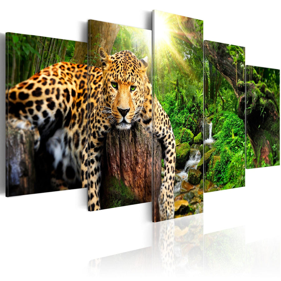Glezna ar leopardu mežā - Relaksācija, 92275, (x5) G-ART.