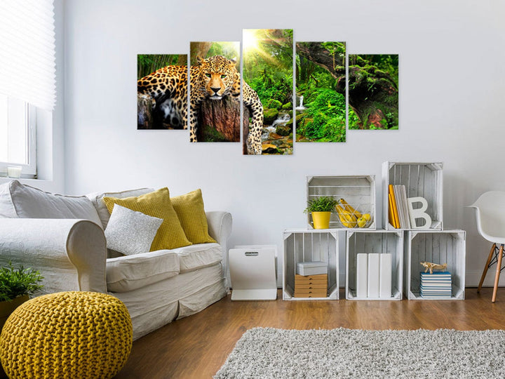 Glezna ar leopardu mežā - Relaksācija, 92275, (x5) G-ART.