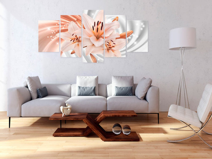 Glezna viesistabai ar lilijām koraļkrāsā - Koraļļu lilijas, (x5), 92261 G-ART