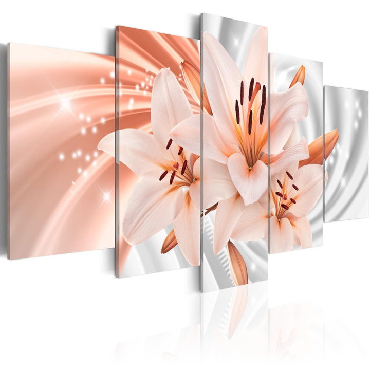 Glezna viesistabai ar lilijām koraļkrāsā - Koraļļu lilijas, (x5), 92261 G-ART