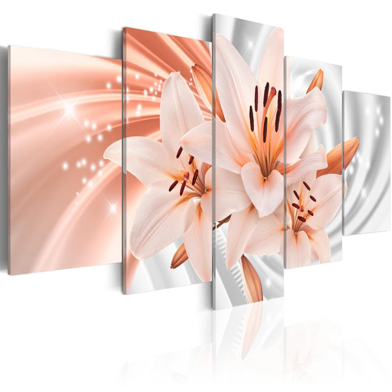 Canva with lilies - Coral lilies, (x5), 92261 G-ART.