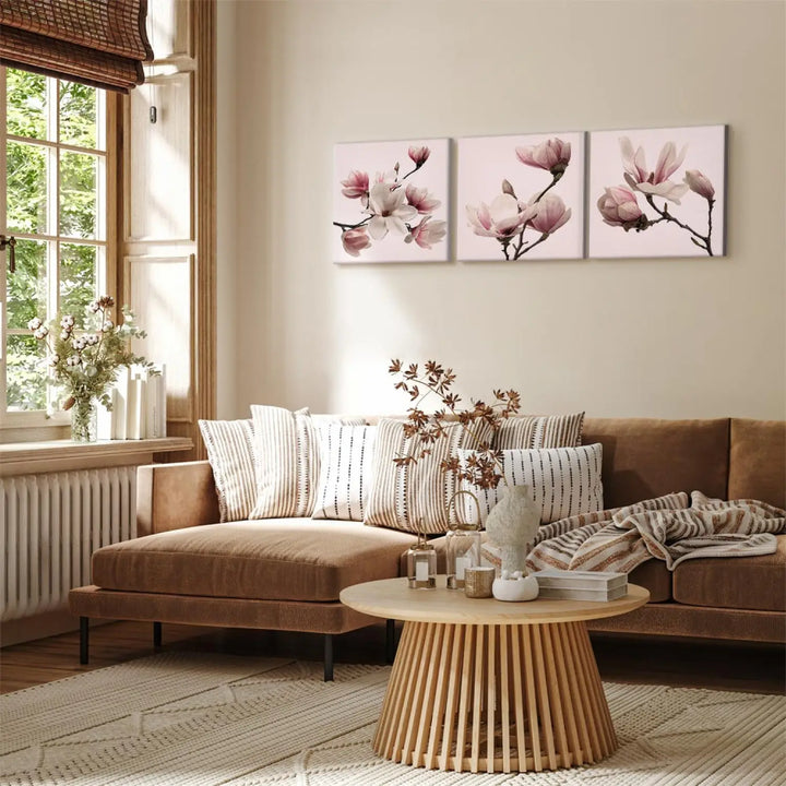 Glezna ar magnoliju uz rozā fona, (3 daļās), 122780 ART XL