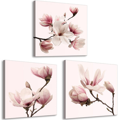 Glezna ar magnoliju uz rozā fona, (x 3), 122780 Tapetenshop.lv.