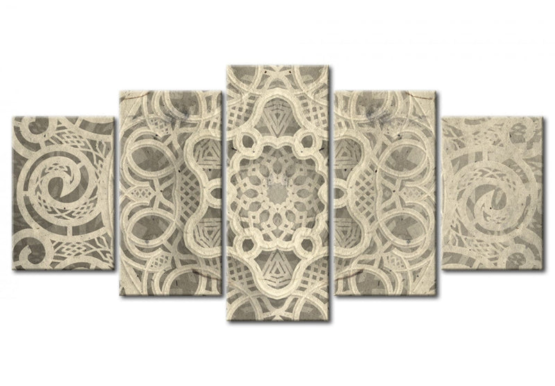 Canva with mandala pattern in beige - Soul mandala (x5), 94956 G-ART.
