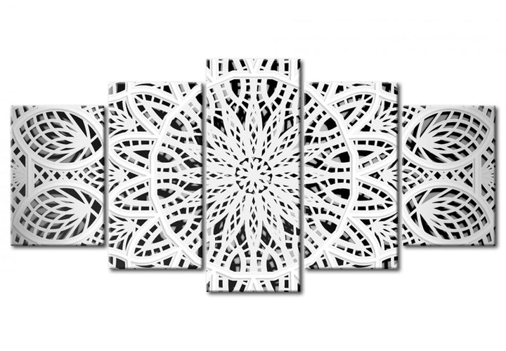 Glezna ar mandalas rakstu, melnbalta - Alabasterīna fantāzija, (x5) G-ART