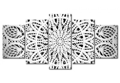 Canva with mandala pattern, black and white - Alabasterine Fantasy (x5) G-ART.