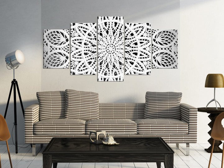 Glezna ar mandalas rakstu, melnbalta - Alabasterīna fantāzija, (x5) G-ART