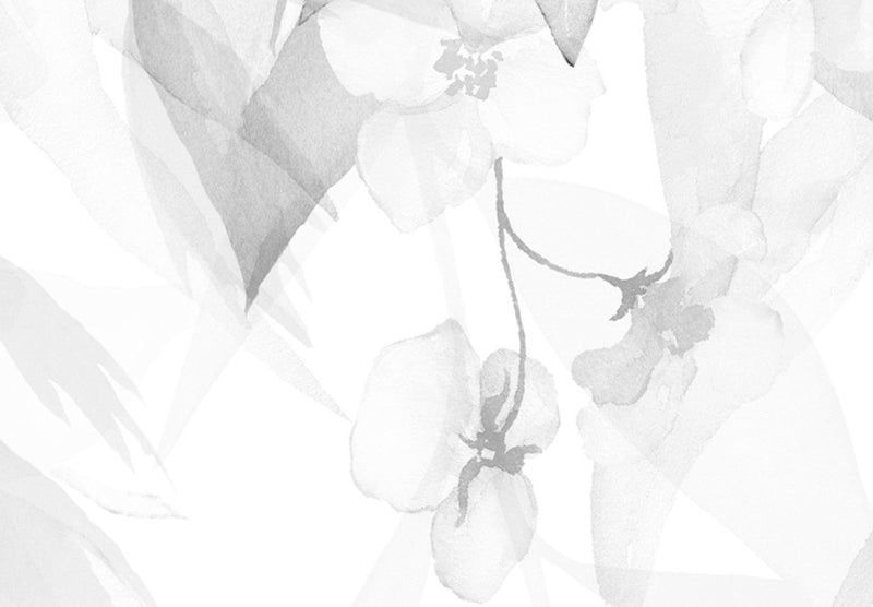 Paveikslai ant drobės su juodais lapais ant baltos spalvos - Rožių krioklys, (x 5), 150082 G-ART.