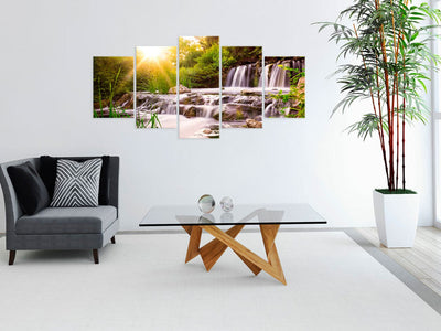 Canva with forest waterfall - Forest Waterfall, (x5), 90570 G-ART.