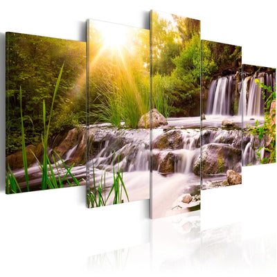 Canva with forest waterfall - Forest Waterfall, (x5), 90570 G-ART.