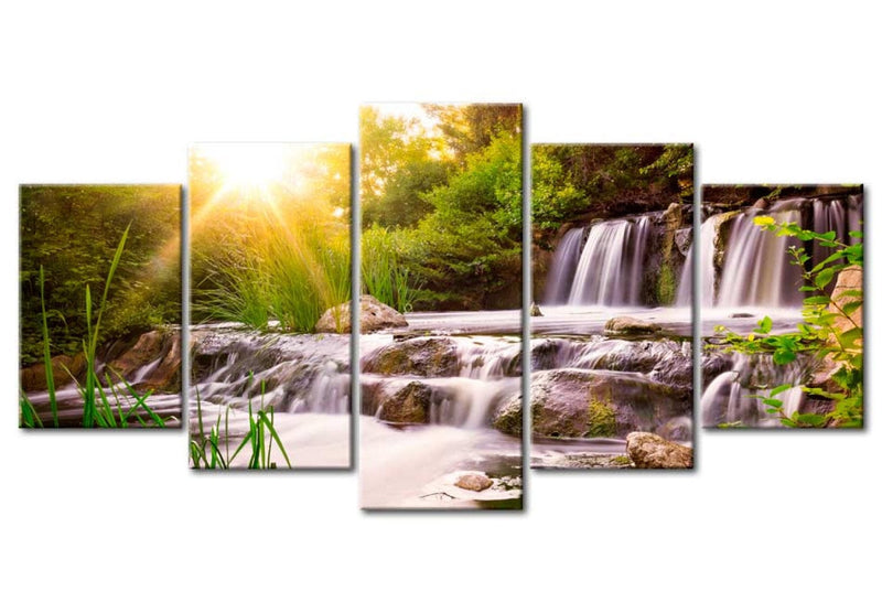 Canva with forest waterfall - Forest Waterfall, (x5), 90570 G-ART.