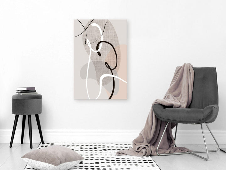 Glezna ar modernu abstraktu gleznu pelēkos toņos - konfigurācija (x 1) G-ART.