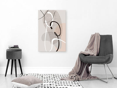 Kanva ar modernu abstraktu gleznu pelēkos toņos - Konfigurācija, 128057 G-ART.