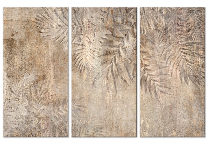 Glezna ar palmu lapām brūnos toņos - Palmu skice, (x3) - 151790 G-ART