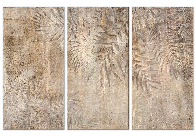 Paveikslai ant drobės su rudų atspalvių palmių lapais - Palmių piešinys, (x3), 151790 G-ART