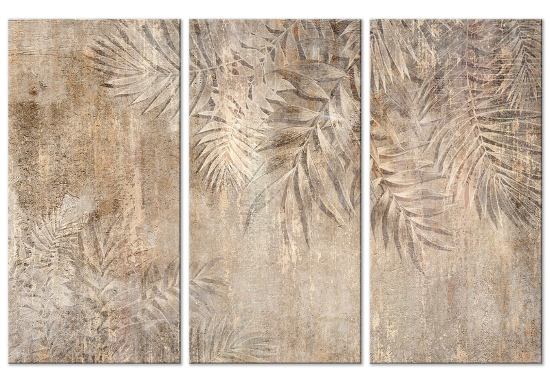 Canva with palm leaves in brown shades - Palm sketch, (x3), 151790 G-ART