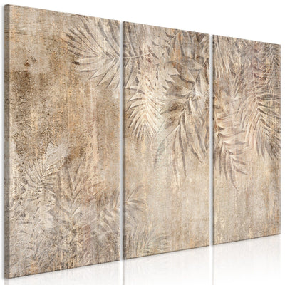 Canvas-taulut palmunlehtiä ruskean sävyissä - Palmun luonnos, (x3), 151790 G-ART