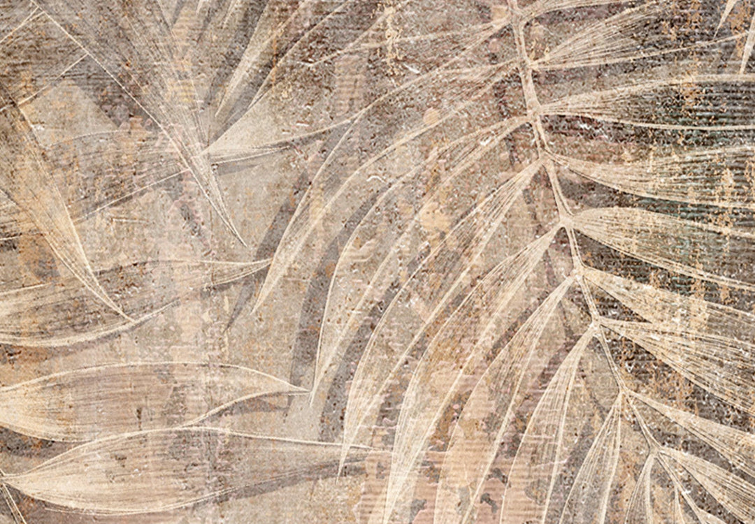 Glezna ar palmu lapām brūnos toņos - Palmu skice, (x3) - 151790 G-ART