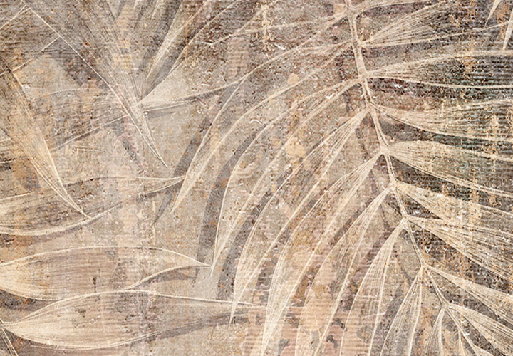 Glezna ar palmu lapām brūnos toņos - Palmu skice, (x3) - 151790 G-ART