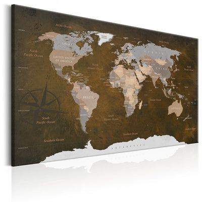 Kanva ar pasaules karti bŗunos toņos - Kanēļa ceļojums, (x1), 93941 G-ART.