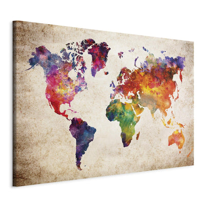 Glezna ar pasaules karti, daudzkrāsaina - Krāsains Visums, 93732, (x1) Tapetenshop.lv.