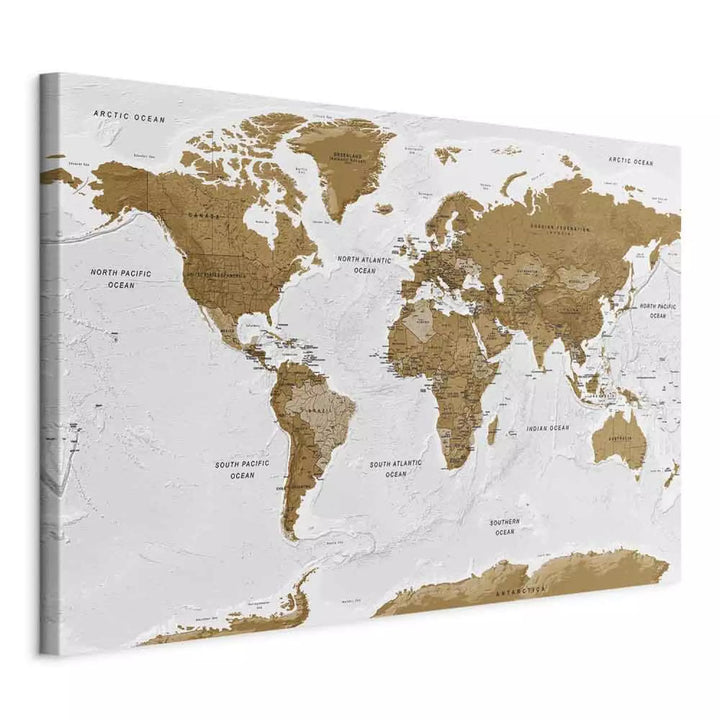 Glezna ar pasaules karti uz gaiši pelēka fona, 94573 (x1) ART XL