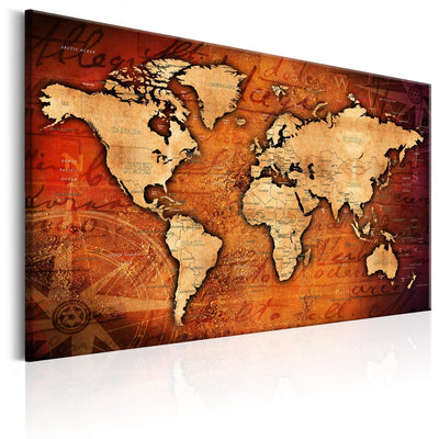 Glezna ar pasaules karti vintāžas stilā - Dzintara pasaule (x1), 91873 Tapetenshop.lv