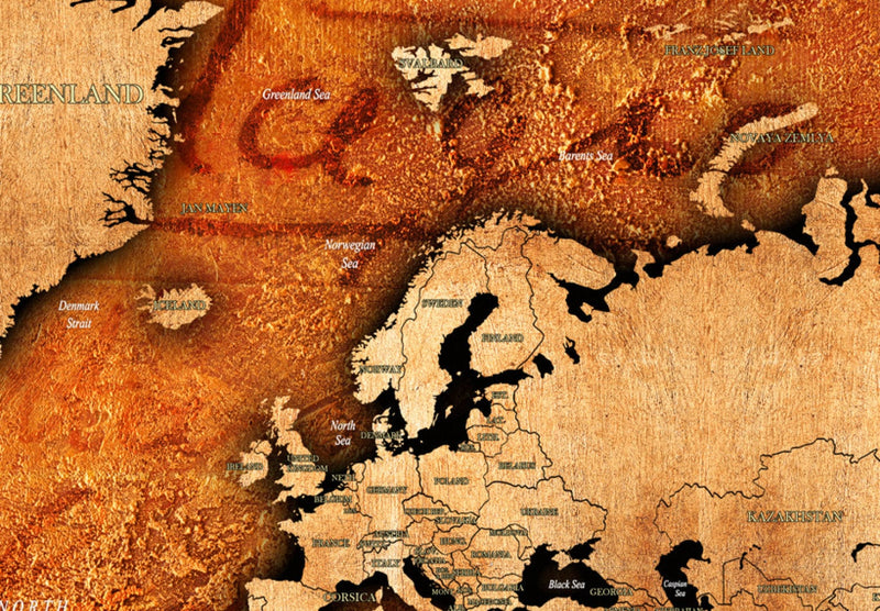 Glezna ar pasaules karti vintāžas stilā - Dzintara pasaule (x1), 91873 Tapetenshop.lv