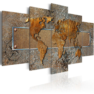 Paveikslai ant drobės su vintažinio stiliaus pasaulio žemėlapiu - Extraordinary World, (x5), 93090 G-ART.
