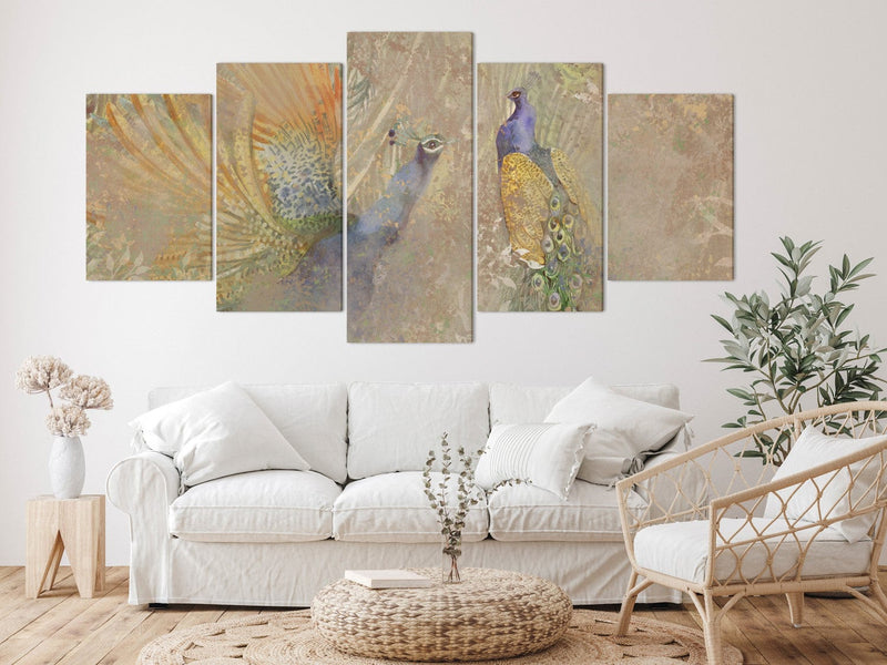 Canvas-taulut with Peacocks - Peacock Dances, 142396, (x 5) G-ART.