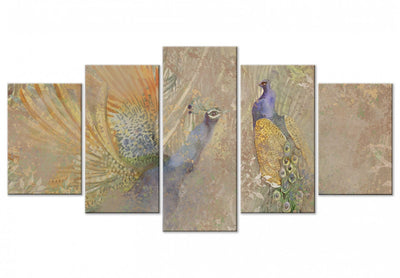 Canvas-taulut with Peacocks - Peacock Dances, 142396, (x 5) G-ART.