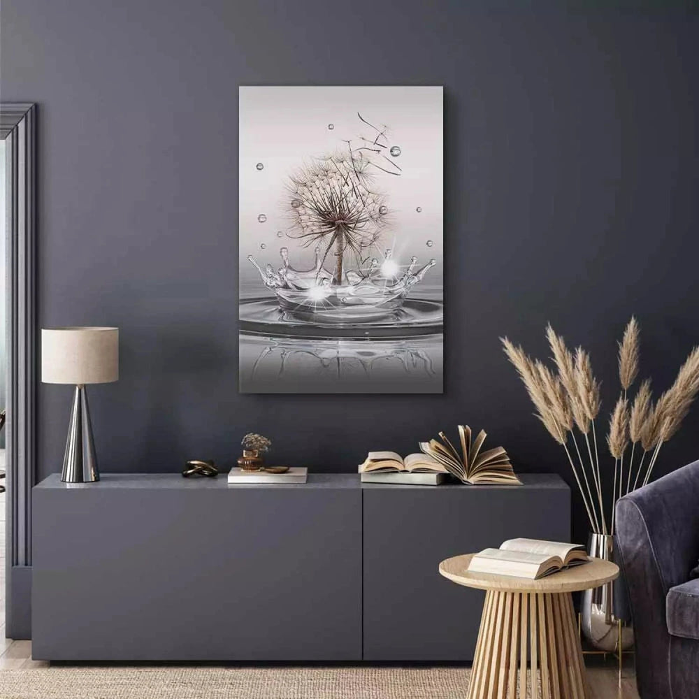 Kanva ar pienenēm pelēkos toņos - Vēja pilieni, (x 1), 132108 G-ART