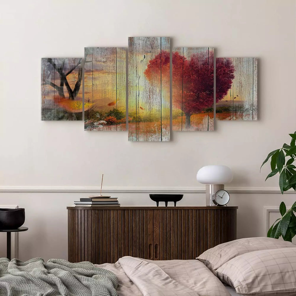 Glezna ar rudens ainavu - Mīlētāju rudens, (x5), 93006 ART XL