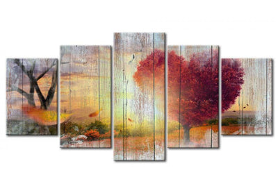 Canvas-taulut syksyinen maisema - Lovers' Autumn, (x5), 93006 G-ART.