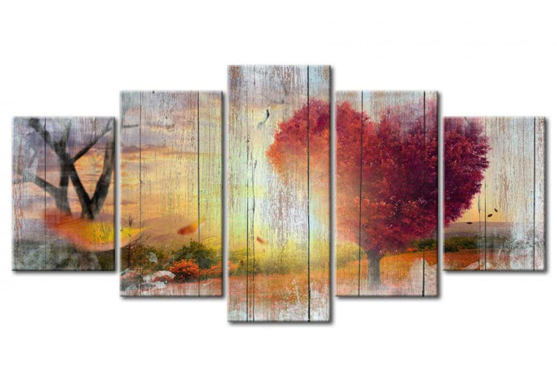 Glezna ar rudens ainavu - Mīlētāju rudens, (x5), 93006 Tapetenshop.lv.
