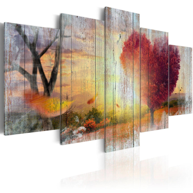 Glezna ar rudens ainavu - Mīlētāju rudens, (x5), 93006 Tapetenshop.lv.