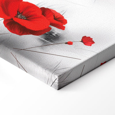 Painting with red poppies on a gray background, 94785 Tapetenshop.lv.