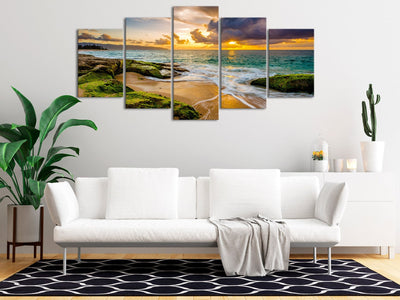 Canva with sunset on the sea - Turquoise Sea, (x 5), 123333 G-ART.
