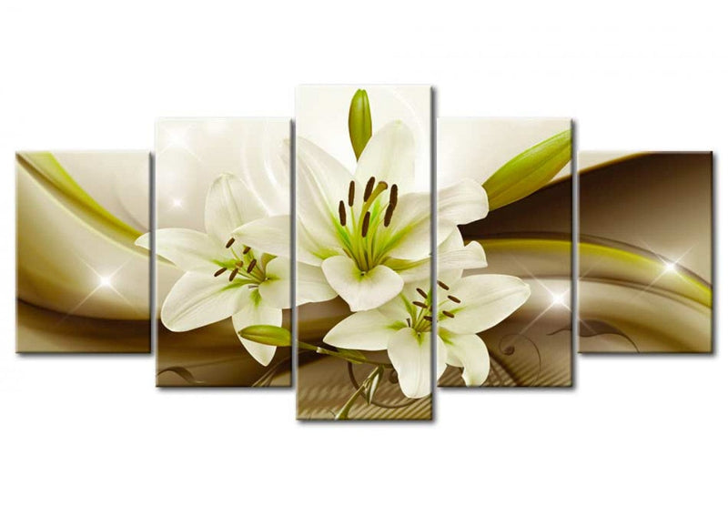 Seinapildid kauni liljaga abstraktsel taustal - Modern lily, (x5), 63945 G-ART.