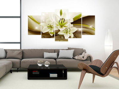 Canva with a beautiful lily on an abstract background - Modern lily, (x5), 63945 G-ART.