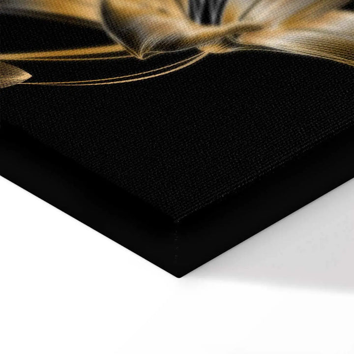 Glezna ar stilizētu ziedu uz melna fona - Liliju maigums - uz audekla ART XL