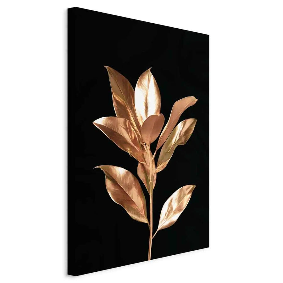Glezna - ar zelta lapām uz melna fona - Apburošs zariņš, (x 1) ART XL