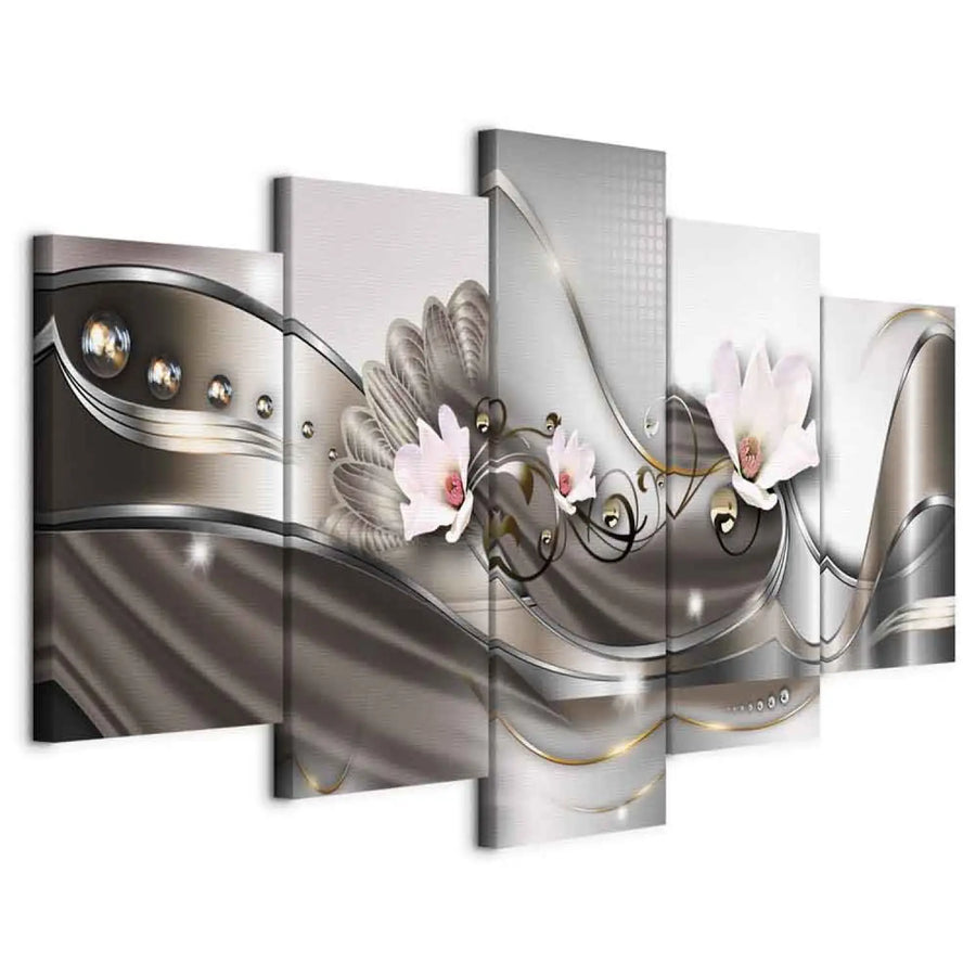 Glezna ar ziediem uz abstrakta fona - Maija rīts, (x5), 50073 ART XL