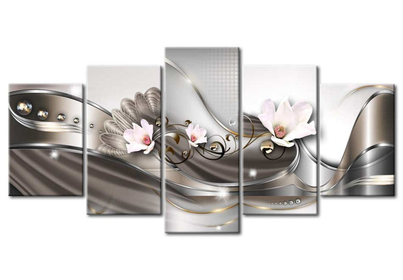 Paveikslai ant drobės su gėlėmis abstrakčiame fone - Gegužės rytas, (x5), 50073 G-ART.