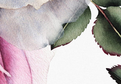 Canvas-taulut kukkia valkoisella pohjalla - ruusuasetelma, (x 5), värillinen, 118363 G-ART.