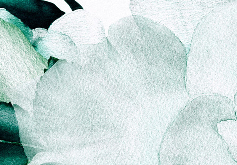 Glezna ar ziediem uz balta fona - Rožu kompozīcija, (x 5), Zaļa, 118364 Tapetenshop.lv.