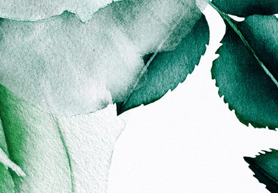 Seinapildid lilledega valgel taustal - roosikomplekt, (x 5), roheline, 118364 G-ART.