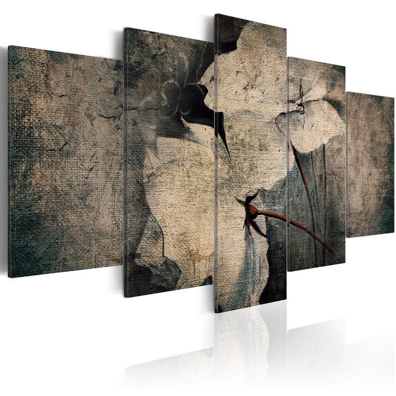 Paveikslai ant drobės su vintažinio stiliaus gėlėmis - Melancholijos gėlės, (x5), 92672 G-ART.