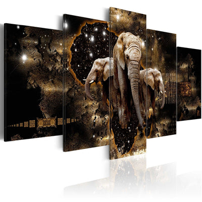 Seinapildid elevantidega tumedal taustal - Pruunid elevandid, 50000 (x 5) G-ART.
