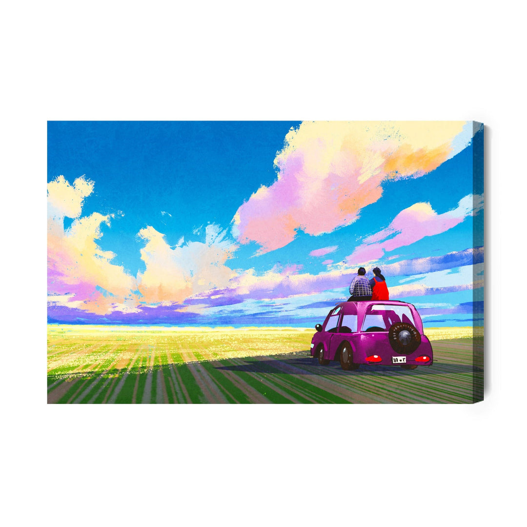 Kanva - Automašīna un abstrakts ainava X-ART